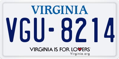 VA license plate VGU8214