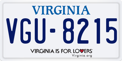 VA license plate VGU8215