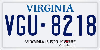 VA license plate VGU8218