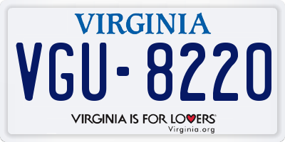 VA license plate VGU8220