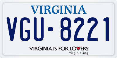 VA license plate VGU8221