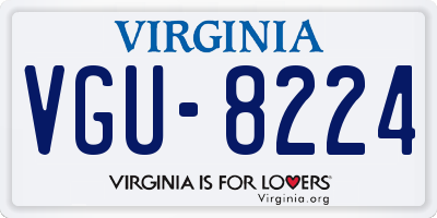 VA license plate VGU8224