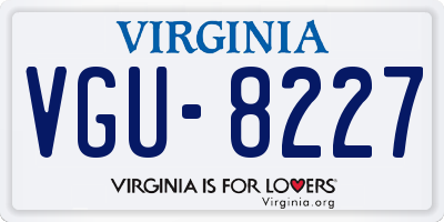 VA license plate VGU8227