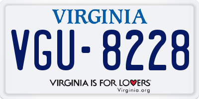 VA license plate VGU8228