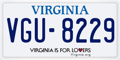 VA license plate VGU8229