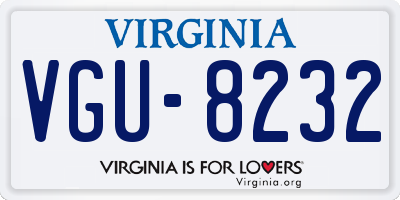 VA license plate VGU8232