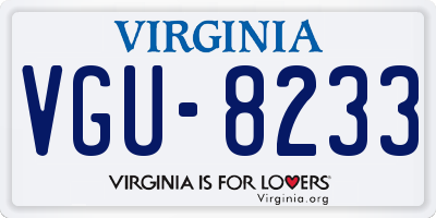 VA license plate VGU8233