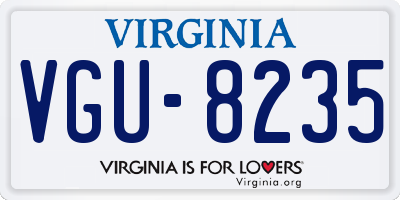 VA license plate VGU8235