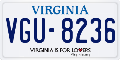 VA license plate VGU8236