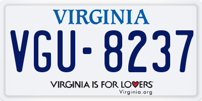 VA license plate VGU8237