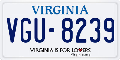 VA license plate VGU8239