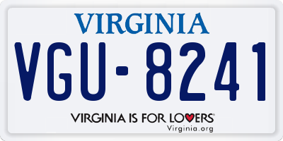 VA license plate VGU8241