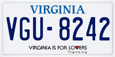 VA license plate VGU8242