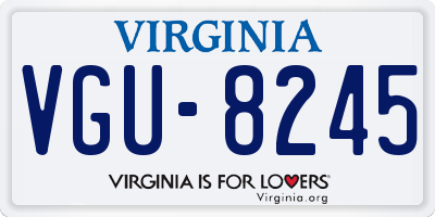 VA license plate VGU8245