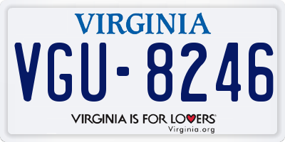 VA license plate VGU8246