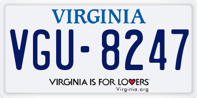 VA license plate VGU8247