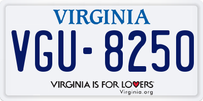 VA license plate VGU8250