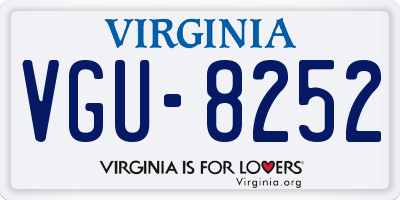 VA license plate VGU8252