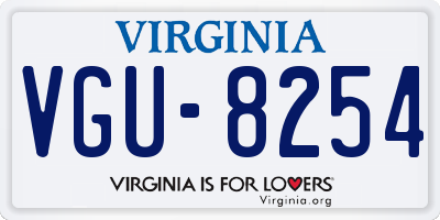 VA license plate VGU8254