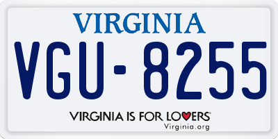 VA license plate VGU8255