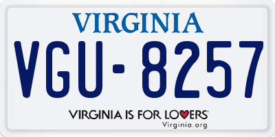 VA license plate VGU8257