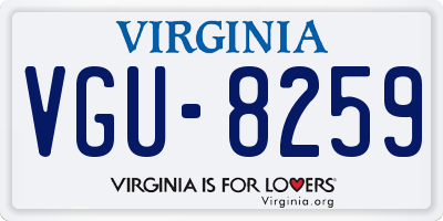 VA license plate VGU8259