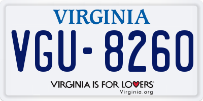 VA license plate VGU8260