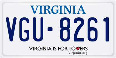 VA license plate VGU8261