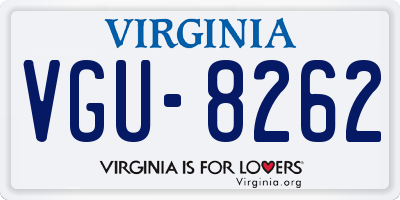 VA license plate VGU8262