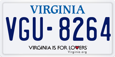 VA license plate VGU8264