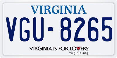 VA license plate VGU8265