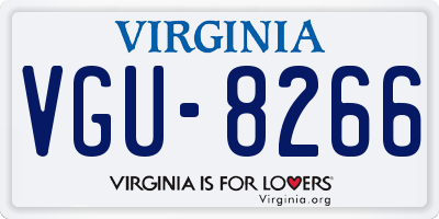VA license plate VGU8266
