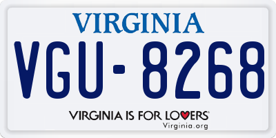 VA license plate VGU8268