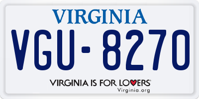 VA license plate VGU8270