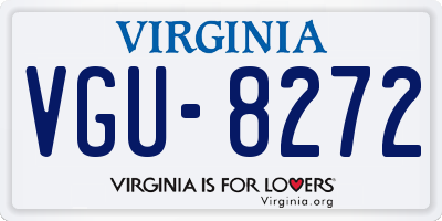 VA license plate VGU8272