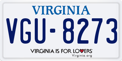 VA license plate VGU8273
