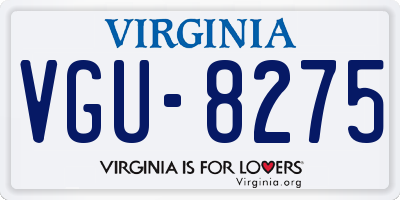 VA license plate VGU8275