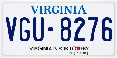 VA license plate VGU8276