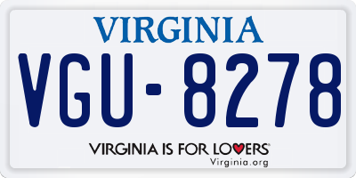 VA license plate VGU8278