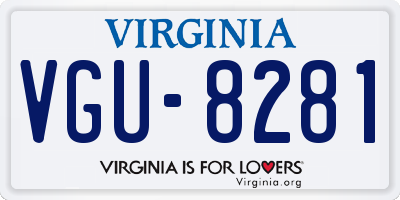 VA license plate VGU8281