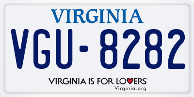 VA license plate VGU8282