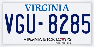 VA license plate VGU8285