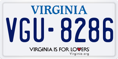 VA license plate VGU8286