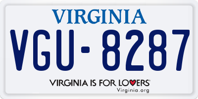 VA license plate VGU8287