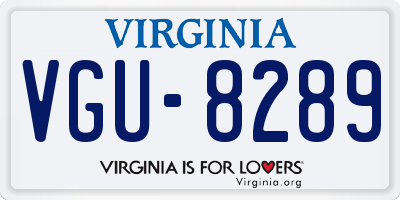 VA license plate VGU8289