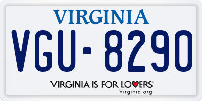 VA license plate VGU8290