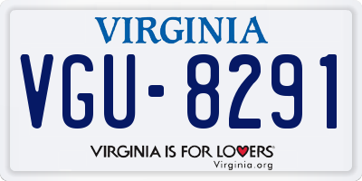VA license plate VGU8291