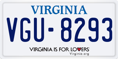 VA license plate VGU8293