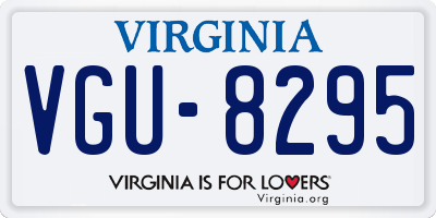 VA license plate VGU8295