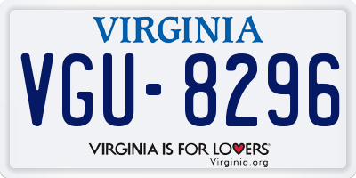 VA license plate VGU8296